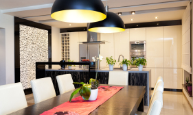 Urban Apartment - Kitchen With Stone Wall