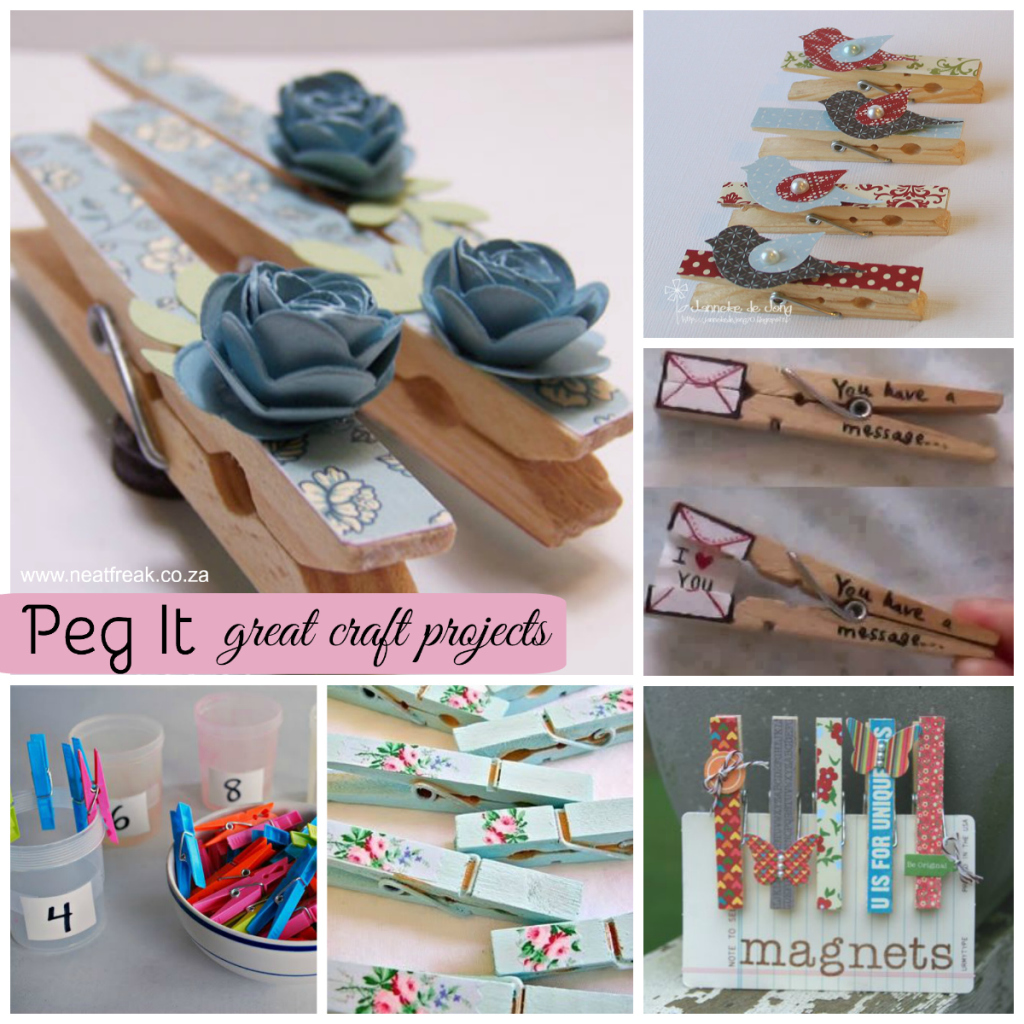 Recycle pegs. Craft projects