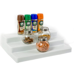 stepped cupboard organiser groceries kitchen